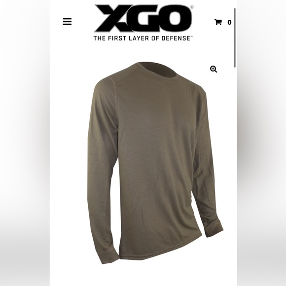 XGO phase 2 FR men’s crew neck long sleeved shirt, NWT, size Large, Tan - Picture 1 of 3